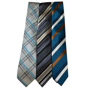 Men’s Ties set of 3 – Kenneth Cole Reaction, Crawford & Barrow - 3.5” Wide